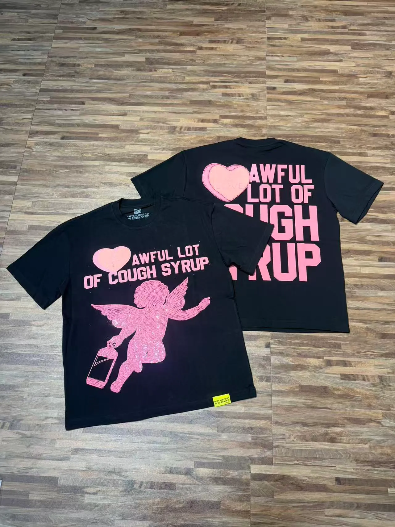 2241# Black/ （ ） THAT'S A AWFUL LOT OF COUGH SYRUP In Stock T （fabric):32 Sizes（size）：S-M L X L （colour）： Black） 👉